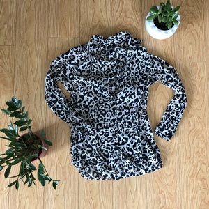 Chetah print button down